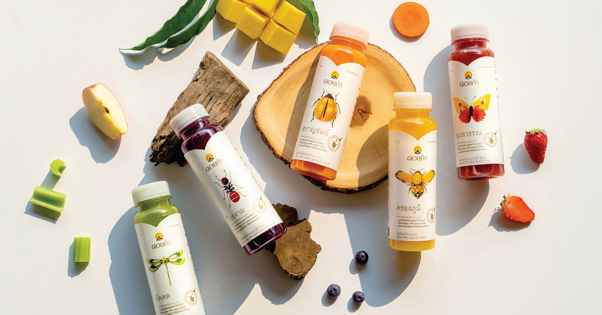 น้ำผักผลไม้สกัดเย็น ‘ดอยคำ’ ไอเทมใหม่ที่มาพร้อมเรื่องราวเท่ ๆ เบื้องหลังแพ็กเกจ