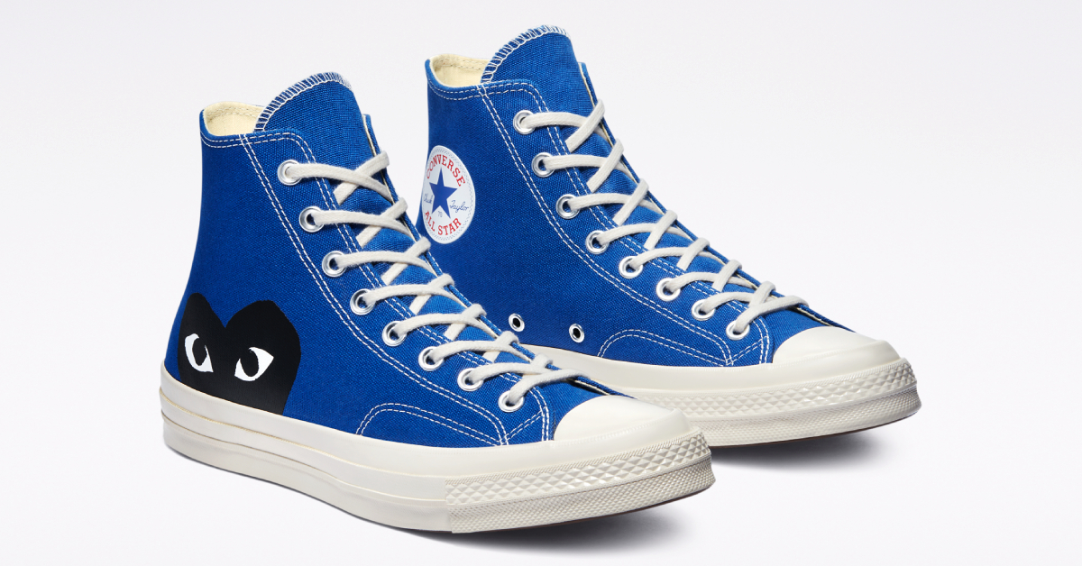 Converse x PLAY COMME des GARCONS Chuck 70 กลับมาโฉบเฉี่ยวรับซัมเมอร์ใน 2 เฉดใหม่ น้ำเงิน-เทา
