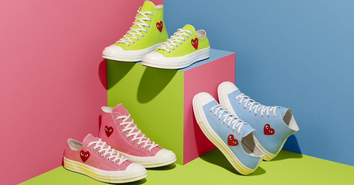 Converse x PLAY COMME des GARCONS Chuck 70 การกลับมาของโลโก้รูปหัวใจและสีสันสดใสรับซัมเมอร์