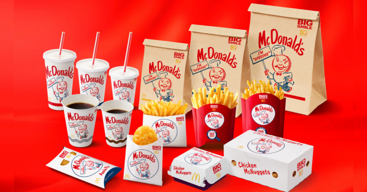 หยิบความเรโทรมาใส่ให้เมนูที่คุ้นเคย: McDonald’s Japan นำมาสคอตดั้งเดิม Speedee กลับมาใช้บนแพ็กเกจ