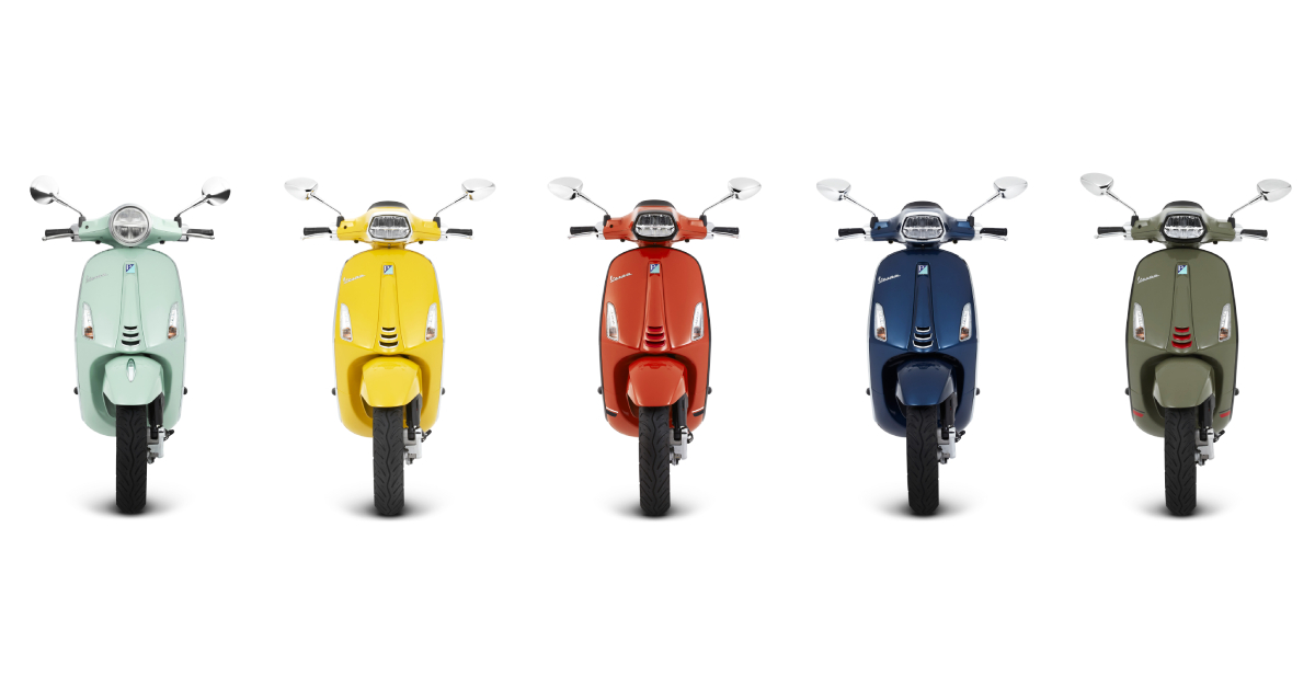 ปี 2022 แล้ว เปิดตัวเป็นรุ่น ๆ มันน้อยไป Vespa ยกโขยงน้อง ๆ สีใหม่สีสับ น่าขับอวดคนทั้งโลก 8 เฉดสี เลือกที่ตรงกับอินเนอร์กันได้เลย!